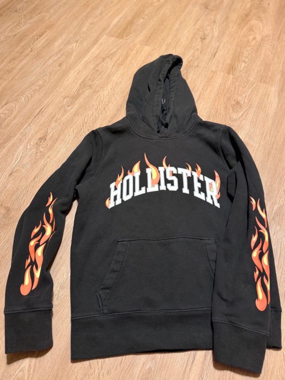 Hollister Vintage Flame 🔥 Black Hoodie Y2K